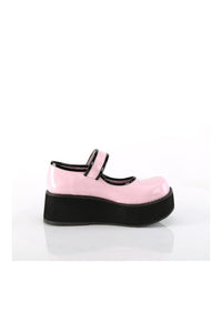 Demonia SPRITE-01 Pink Hologram Patent Mary Janes in Pink Hologram Patent