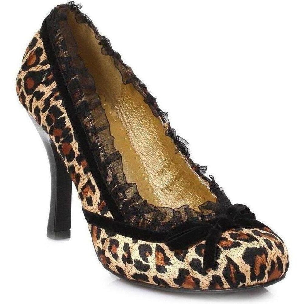 SS-406-DOLL Costume Pump | Leopard Genuine Satin-Footwear-Ellie Brand-Animal-7-Satin-SEXYSHOES.COM