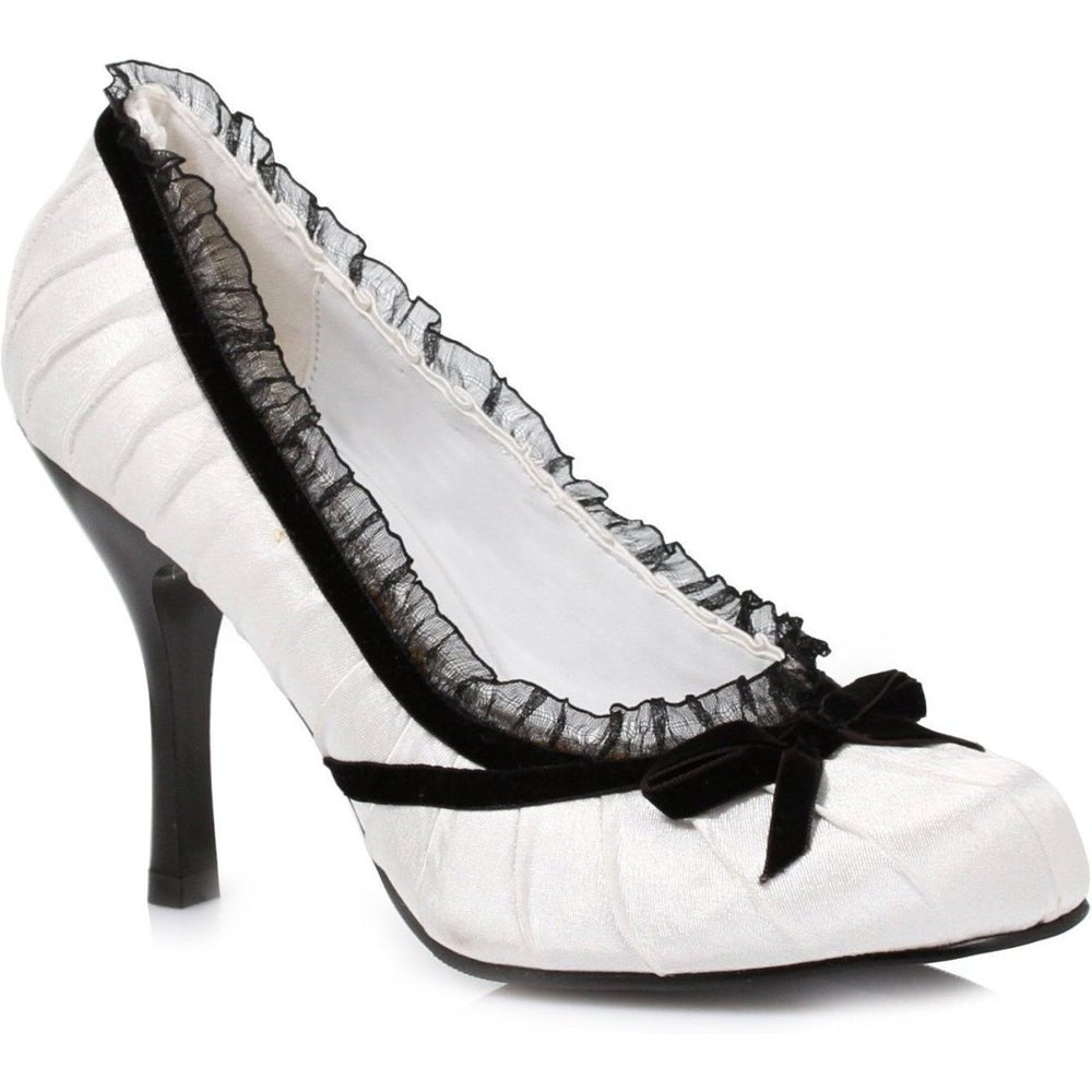 SS-406-DOLL Fashion Pump | White Genuine Satin-Footwear-Ellie Brand-White-10-Satin-SEXYSHOES.COM