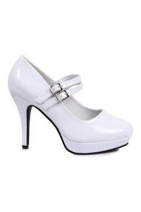 Ellie Shoes 421 JANE Mary Jane in White Patent from SexyShoes.com