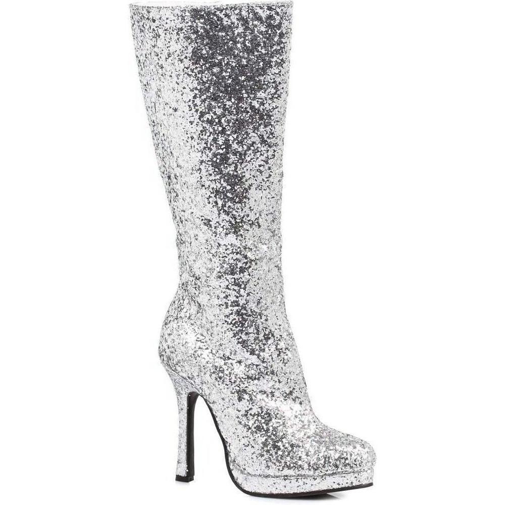 SS-421-ZARA Knee Boot | Silver Glitter-Footwear-Ellie Brand-Silver-9-Glitter-SEXYSHOES.COM