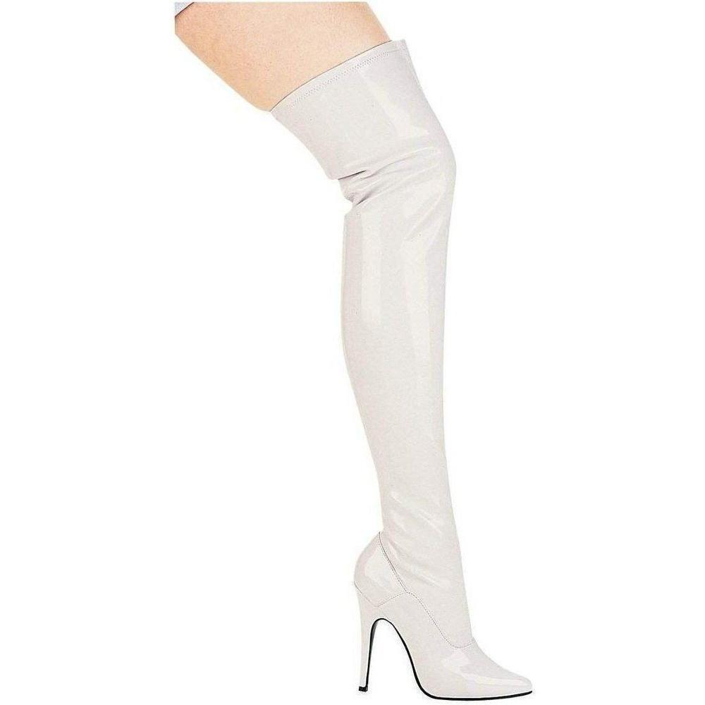 SS-511-ALLY Thigh Boot | White Patent-Thigh Boots-Ellie Brand-White-14-Patent-SEXYSHOES.COM
