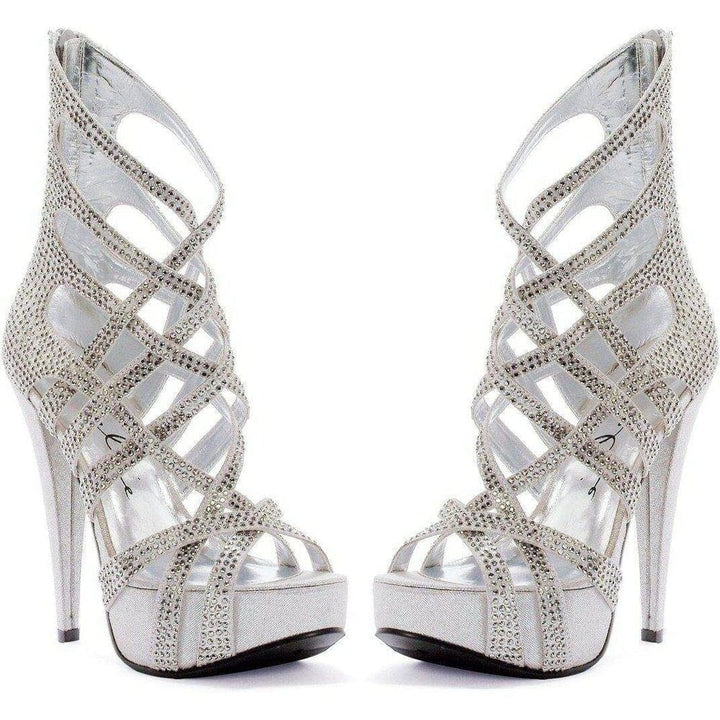 SS-532-JULIA Sandal | Silver Satin