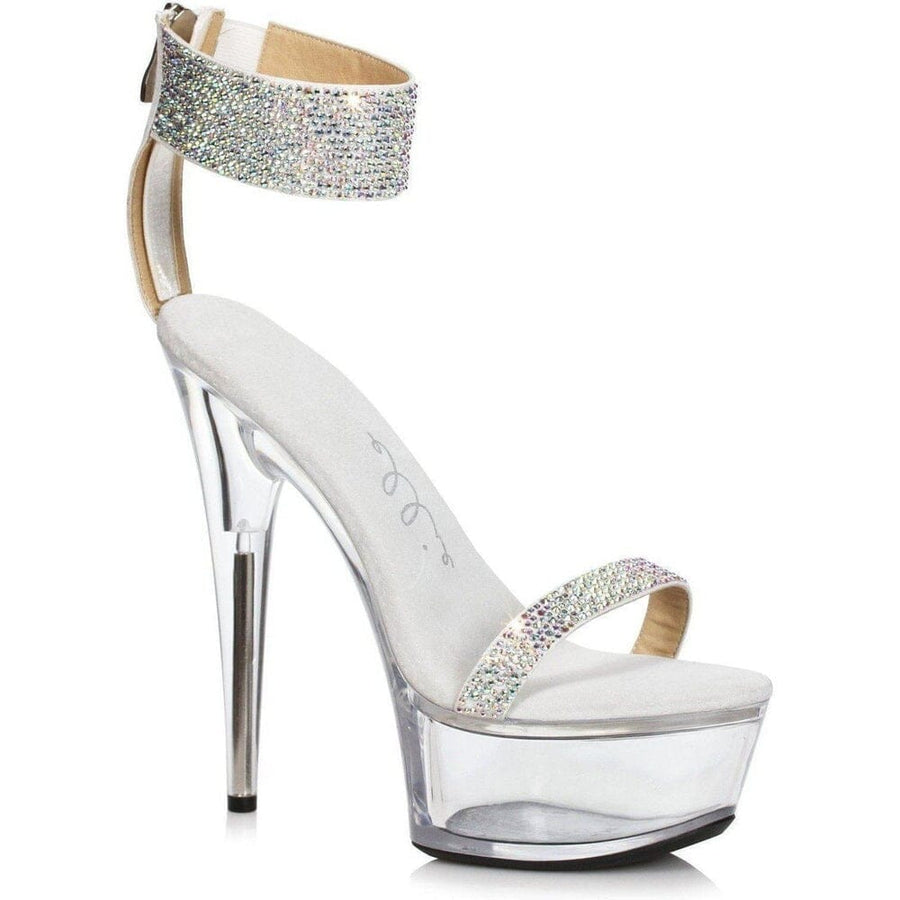 Ellie Brand SS 609 ANIKA Stripper Sandal in Silver Faux Leather from SexyShoes.com