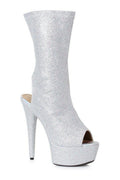 SS-609-HARPER Stripper Bootie | Silver Glitter