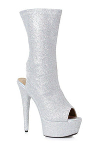 Ellie Brand SS 609 HARPER Stripper Bootie in Silver Glitter from SexyShoes.com