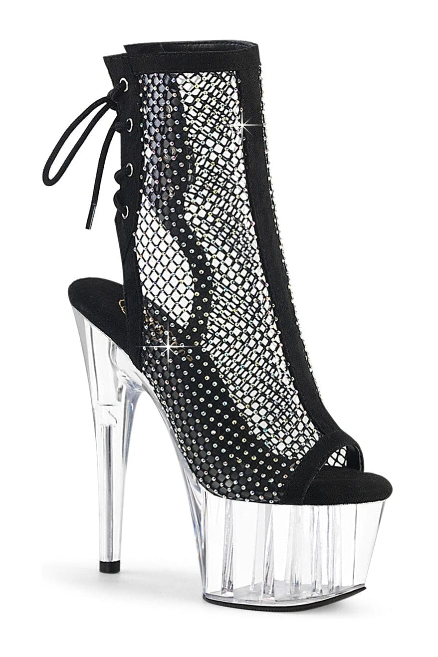 Pleaser ADORE-1018RM Black Faux Suede Ankle Boot in Black Faux Suede from SexyShoes.com