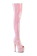 ADORE-3011HWR Pink Hologram Thigh Boot
