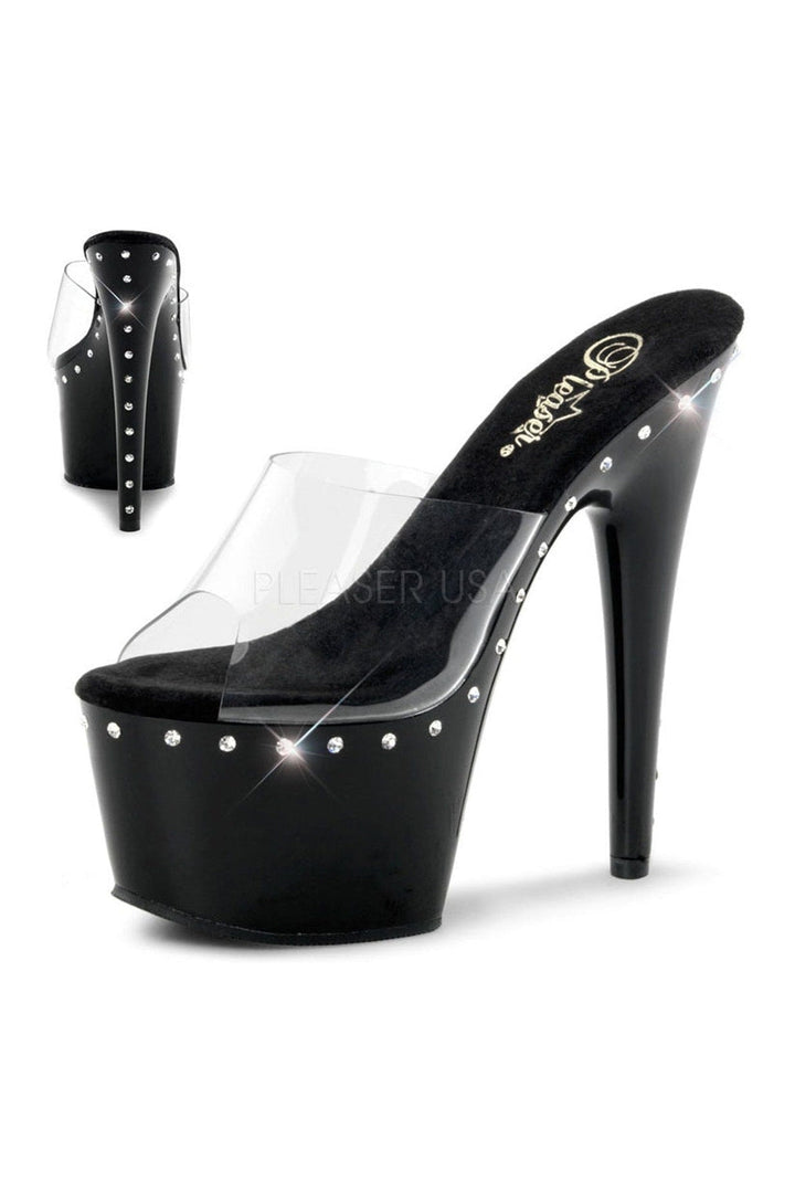 Pleaser Black Slides Platform Stripper Shoes | Buy at Sexyshoes.com