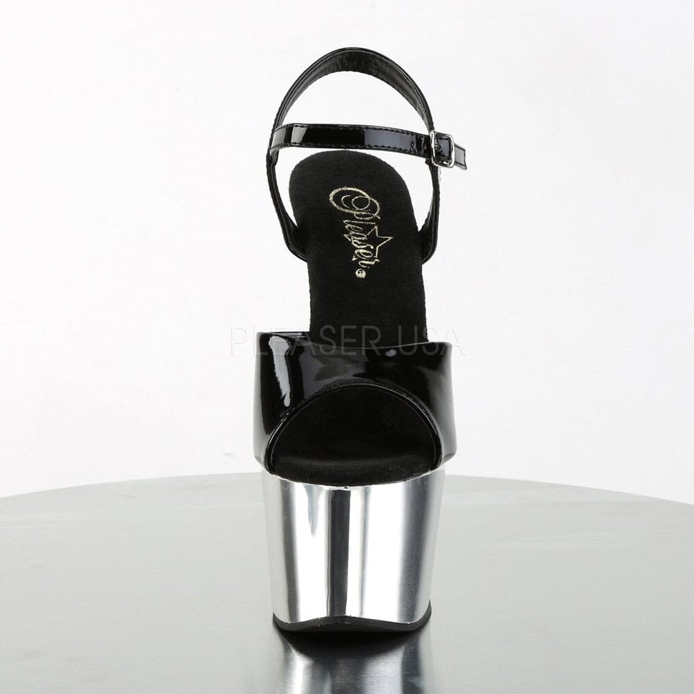 SS-ADORE-709 Platform Sandal | Black Patent-Footwear-Pleaser Brand-Black-5-Patent-SEXYSHOES.COM