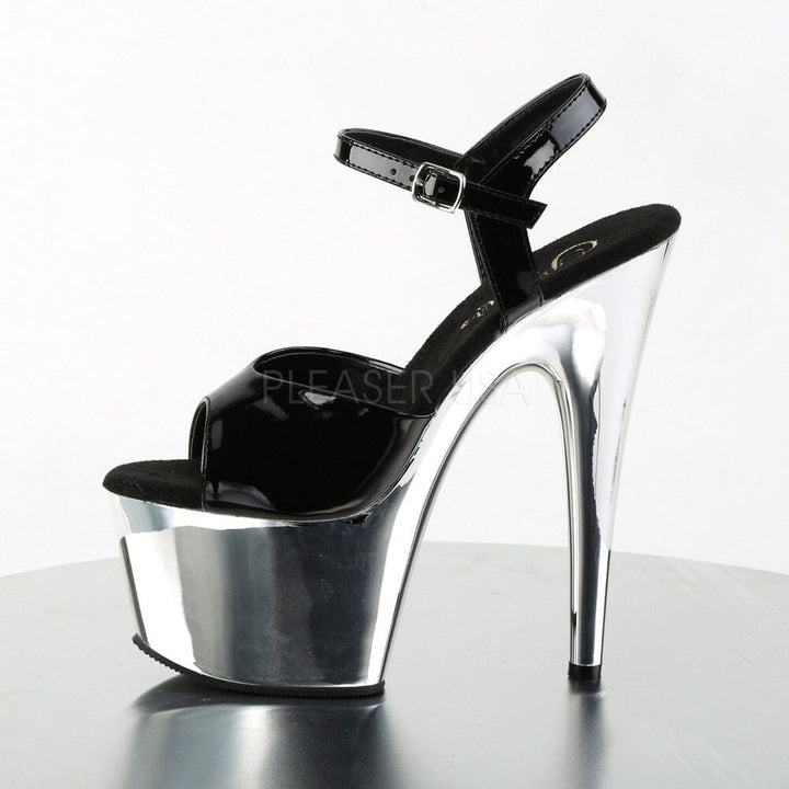 SS-ADORE-709 Platform Sandal | Black Patent-Footwear-Pleaser Brand-Black-5-Patent-SEXYSHOES.COM