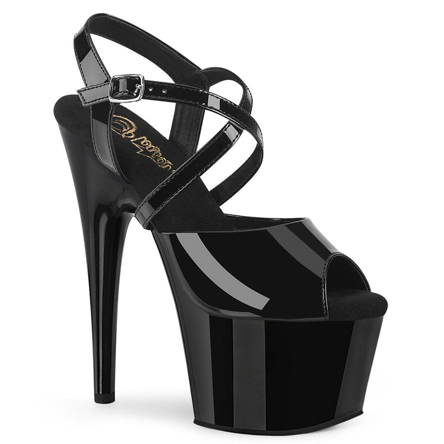 Pleaser Brand SS ADORE 724 Black Patent Sandal in Black Patent from SexyShoes.com