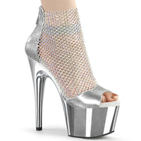 Pleaser Brand SS ADORE 765RM Sandal in Silver Faux Leather from SexyShoes.com