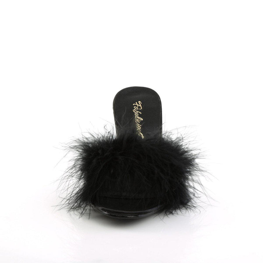 Pleaser Brand SS AMOUR 03 Slide in Black Genuine Satin