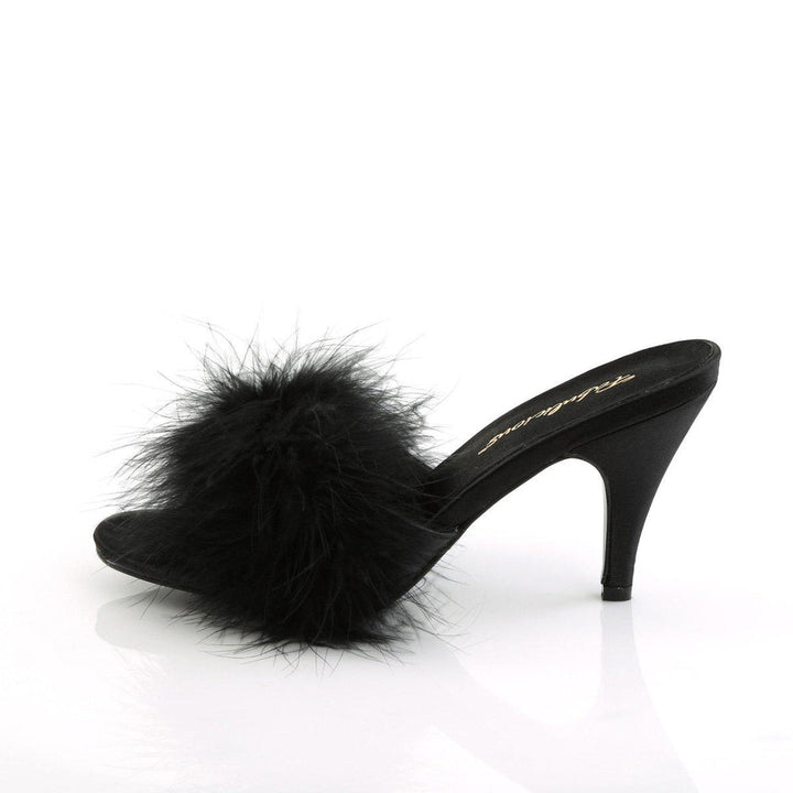 SS-AMOUR-03 Slide | Black Genuine Satin-Footwear-Pleaser Brand-Black-10-Genuine Satin-SEXYSHOES.COM
