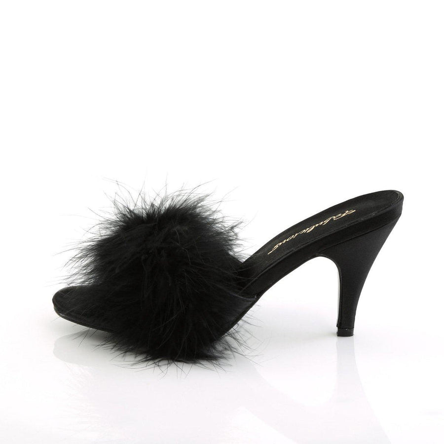 Pleaser Brand SS AMOUR 03 Slide in Black Genuine Satin