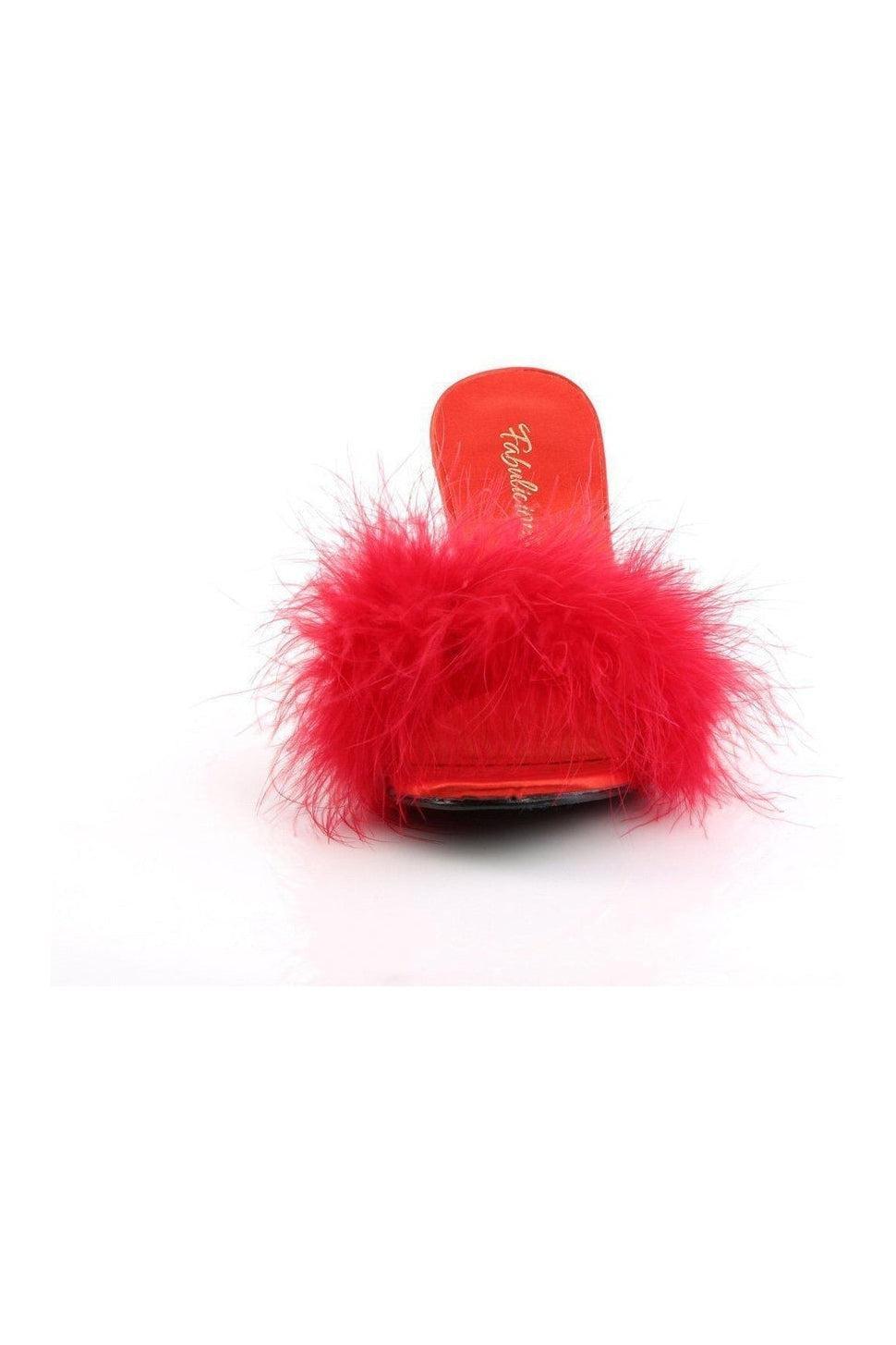 Fabulicious AMOUR-03 Slide in Red Genuine Satin