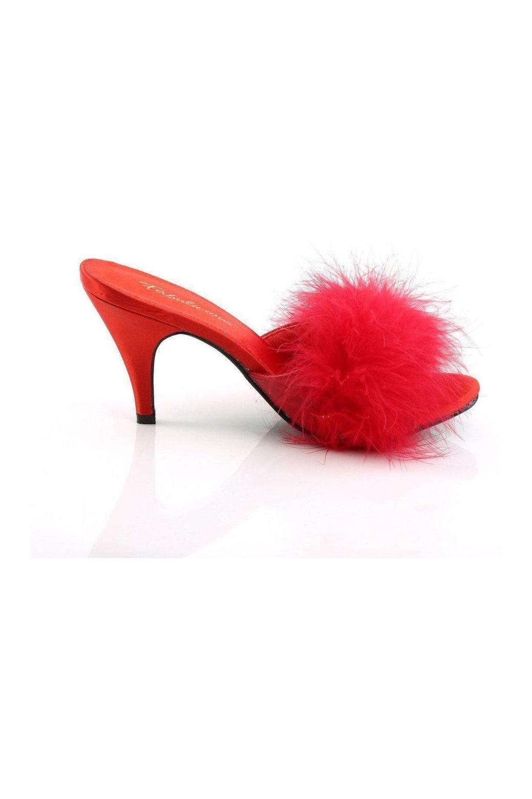 Fabulicious AMOUR-03 Slide in Red Genuine Satin
