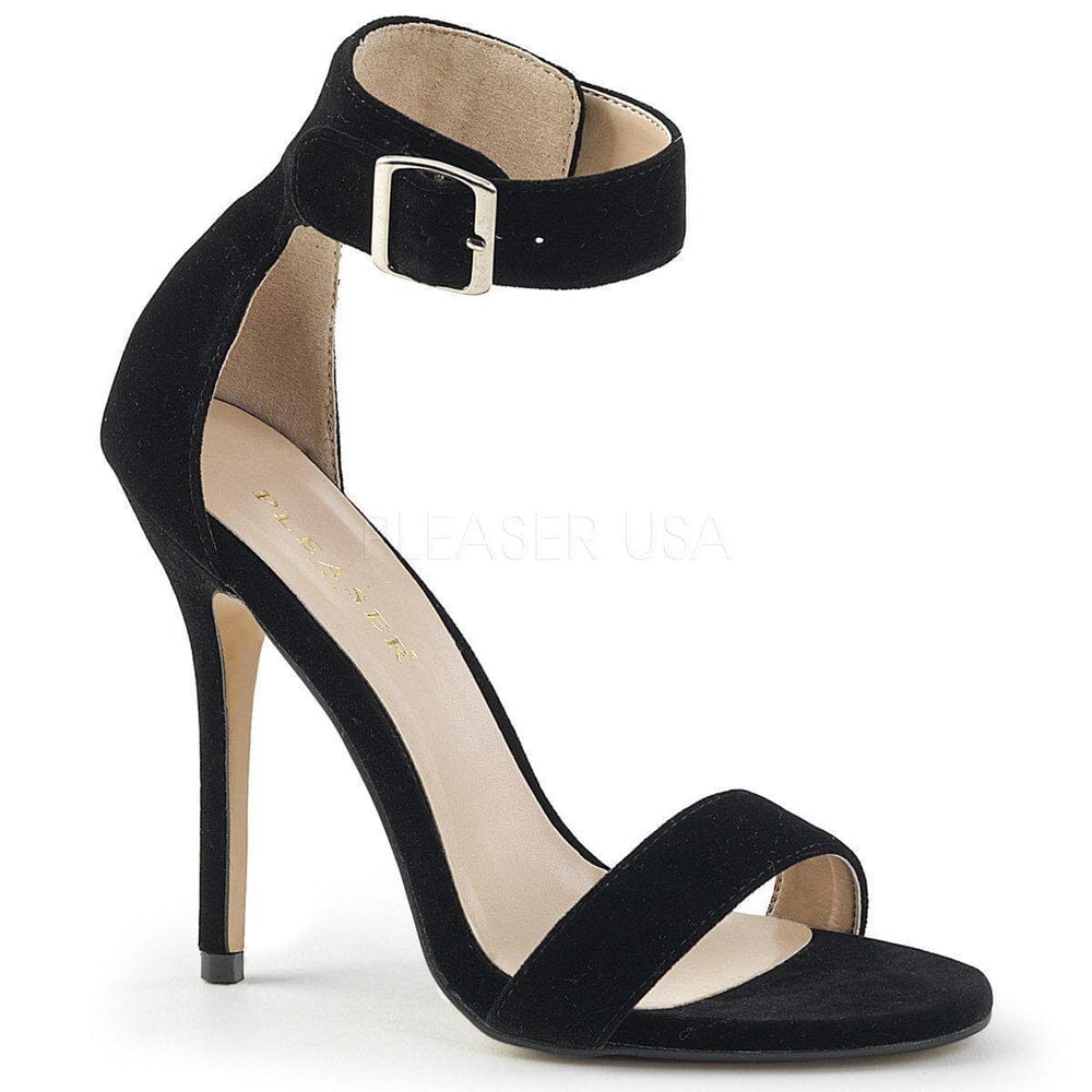 SS-AMUSE-10 Sandal | Black Velvet-Footwear-Pleaser Brand-Black-7-Velvet-SEXYSHOES.COM