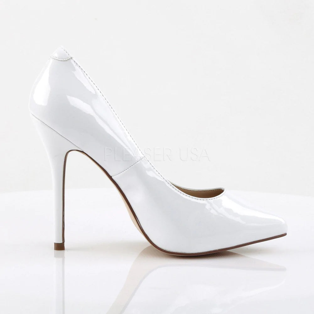 SS-AMUSE-20 Pump | White Patent-Footwear-Pleaser Brand-White-10-Patent-SEXYSHOES.COM