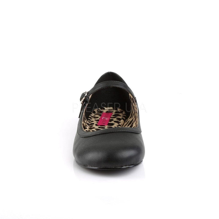 Pleaser Brand SS ANNA 02 Flat in Black Faux Leather