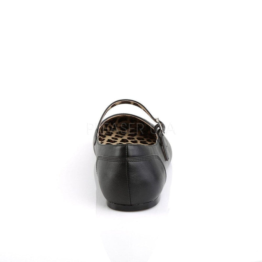Pleaser Brand SS ANNA 02 Flat in Black Faux Leather