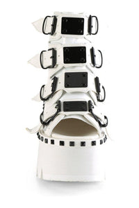 Demonia ASHES-70 Ankle Boot in White Faux Leather