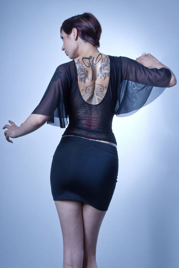 SS-Aloha Edgy Skirt | Black Lycra