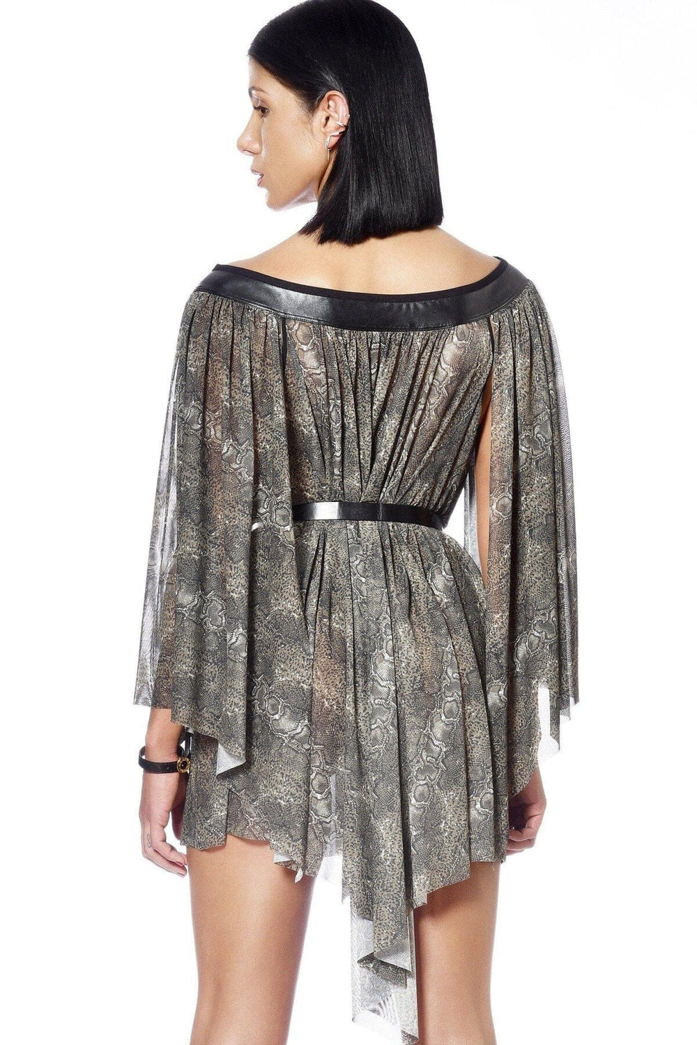 SS-Aurora Fetish Dress | Grey Mesh-Clothing-Patrice Brand-Grey-M-Mesh-SEXYSHOES.COM