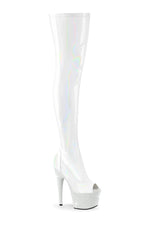 SS-BEJEWELED-3011-7 White Patent Thigh Boot