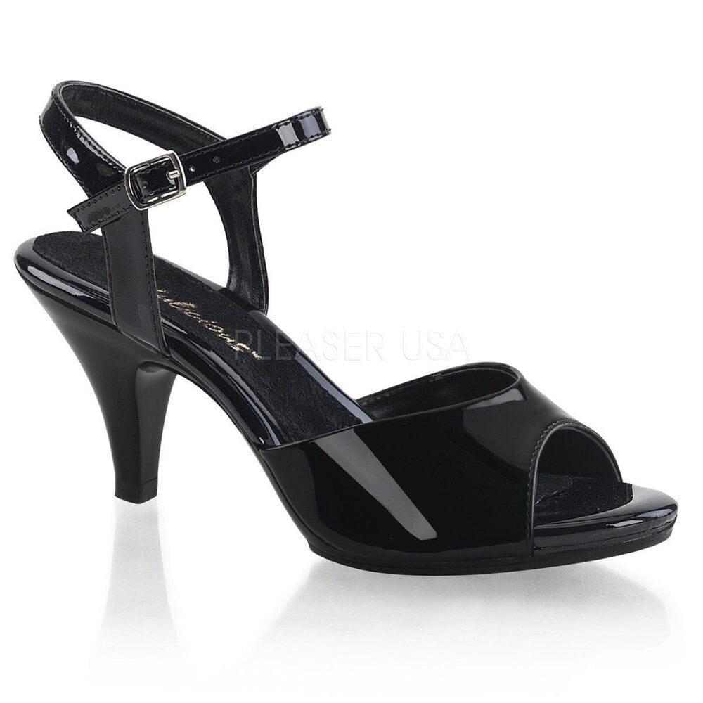 SS-BELLE-309 Sandal | Black Patent-Footwear-Pleaser Brand-Black-5-Patent-SEXYSHOES.COM