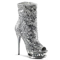 SS-BLONDIE-R-1008 Platform Boot  | Silver Sequins