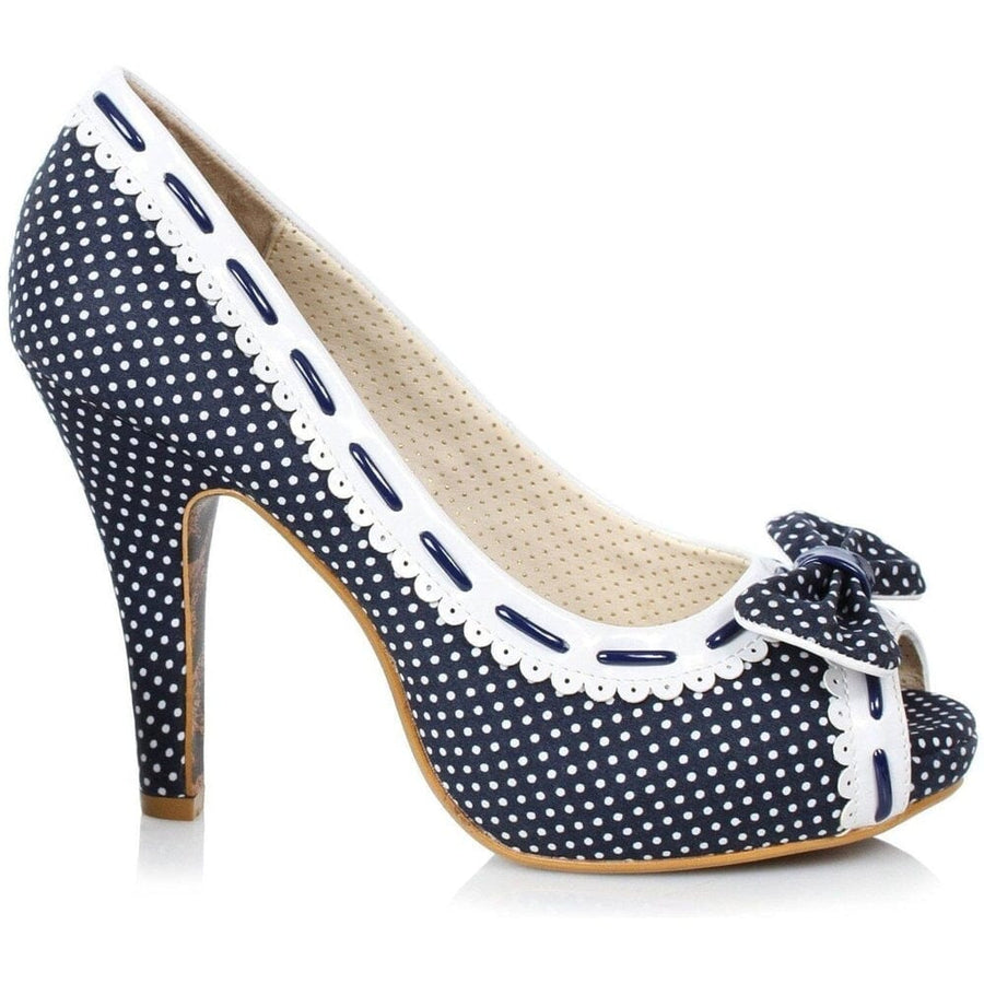 Ellie Brand SS Bettie Page Amelie Vintage Pump in Blue Faux Leather from SexyShoes.com