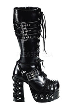 SS-CHARADE-206 Knee Boot | Black Faux Leather