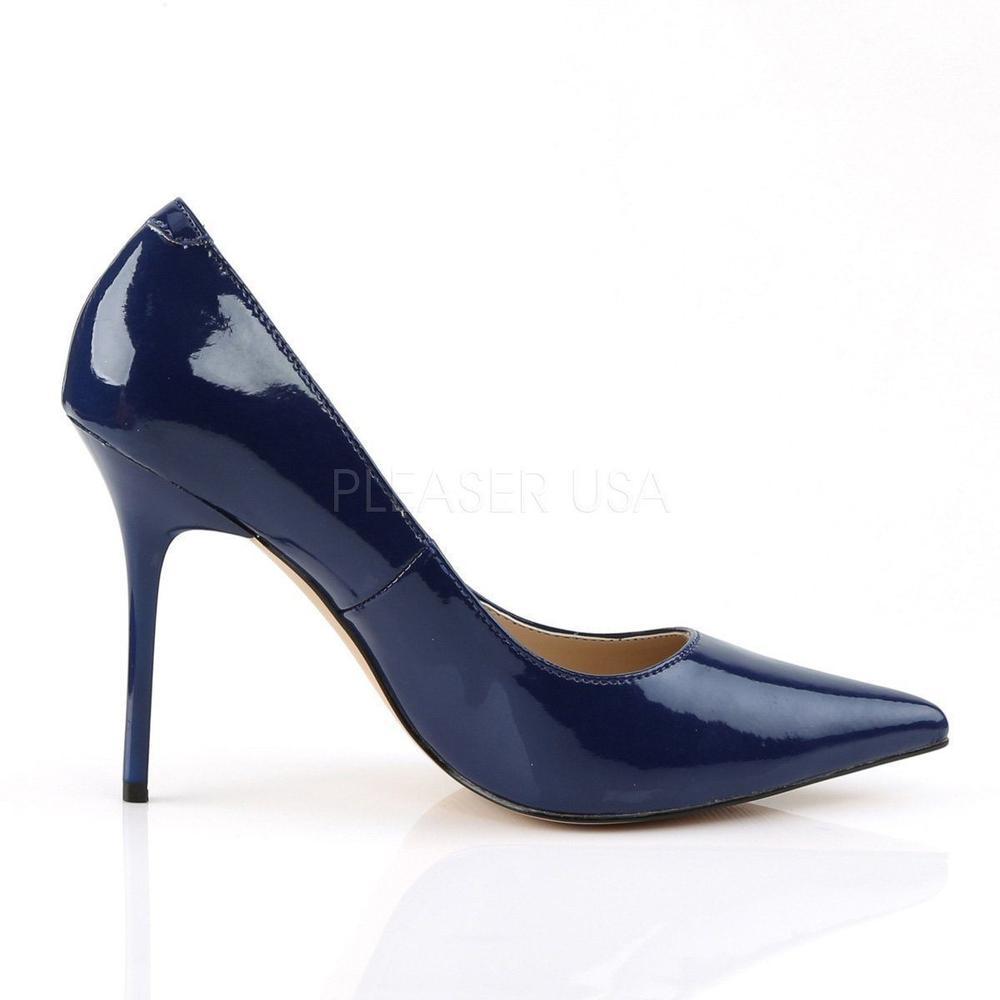 SS-CLASSIQUE-20 Pump | Blue Patent-Footwear-Pleaser Brand-Blue-13-Patent-SEXYSHOES.COM