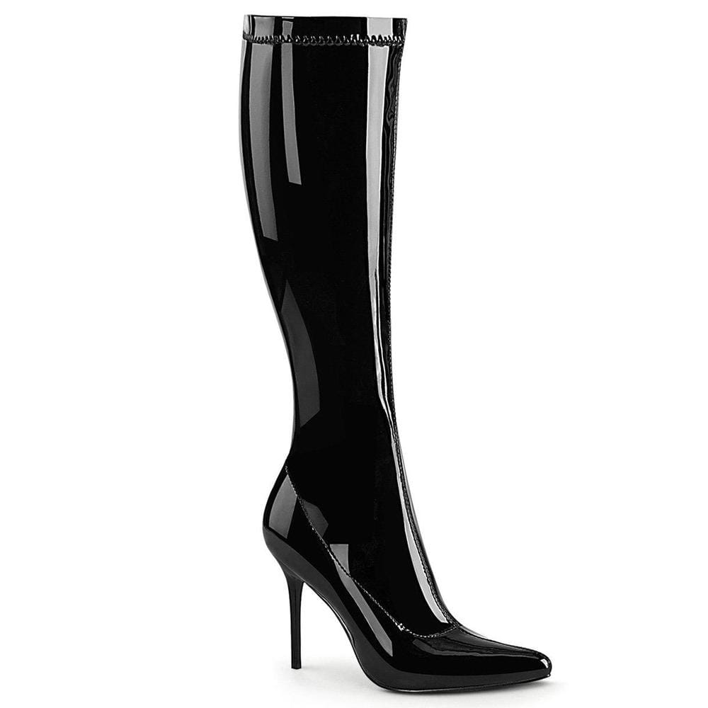 SS-CLASSIQUE-2000 Knee Boot | Black Patent-Footwear-Pleaser Brand-Black-9-Patent-SEXYSHOES.COM