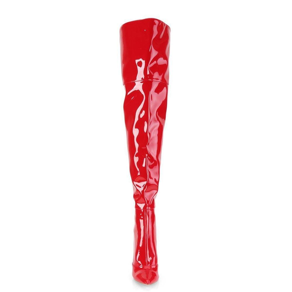 SS-COURTLY-3012 Thigh Boot | Red Patent-Footwear-Pleaser Brand-Red-11-Patent-SEXYSHOES.COM