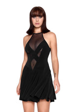 SS-Clementina Mesh Dress Fetish Dresses | Black Mesh