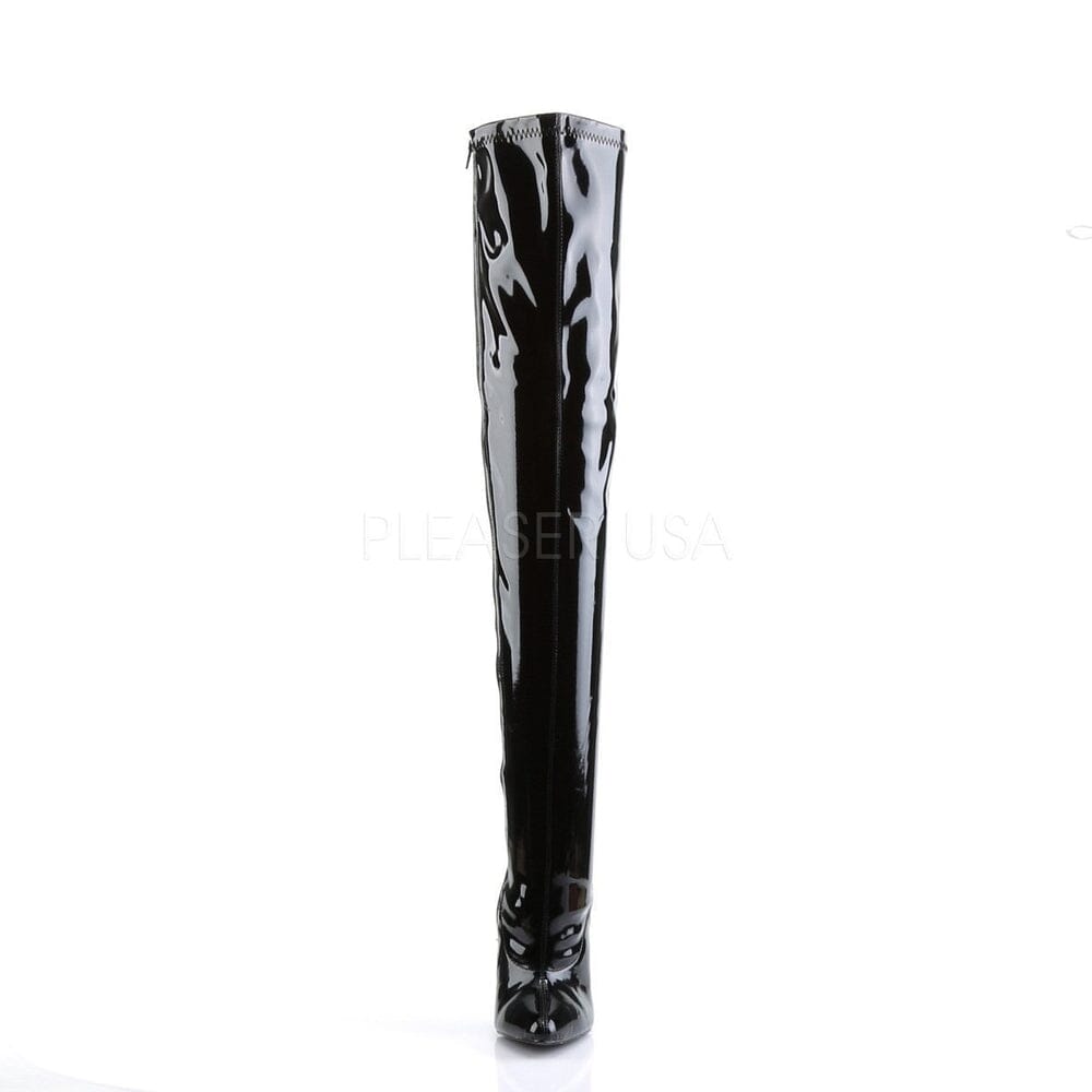 SS-DAGGER-3000 Thigh Boot | Black Patent-Footwear-Pleaser Brand-Black-10-Patent-SEXYSHOES.COM