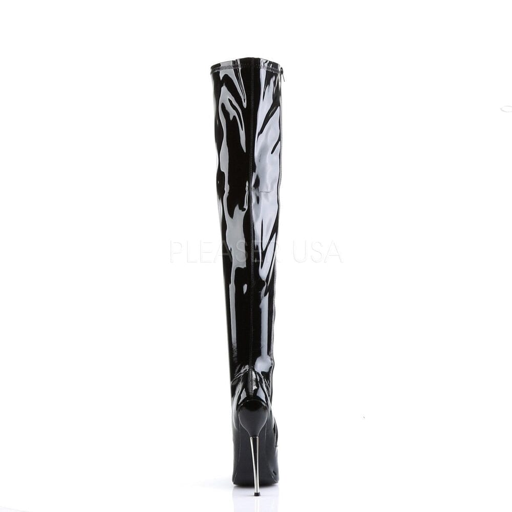 SS-DAGGER-3000 Thigh Boot | Black Patent-Footwear-Pleaser Brand-Black-10-Patent-SEXYSHOES.COM