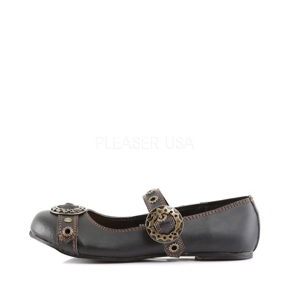 SS-DAISY-09 Flat | Black Faux Leather-Footwear-Pleaser Brand-Black-7-Faux Leather-SEXYSHOES.COM