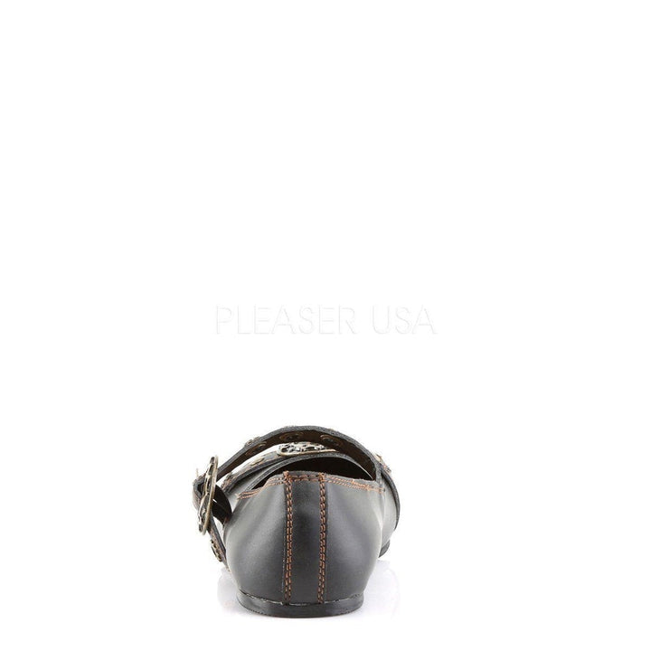 SS-DAISY-09 Flat | Black Faux Leather-Footwear-Pleaser Brand-Black-7-Faux Leather-SEXYSHOES.COM