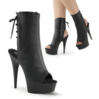Pleaser Brand SS DELIGHT 1018 Platform Boot in Black Faux Leather from SexyShoes.com