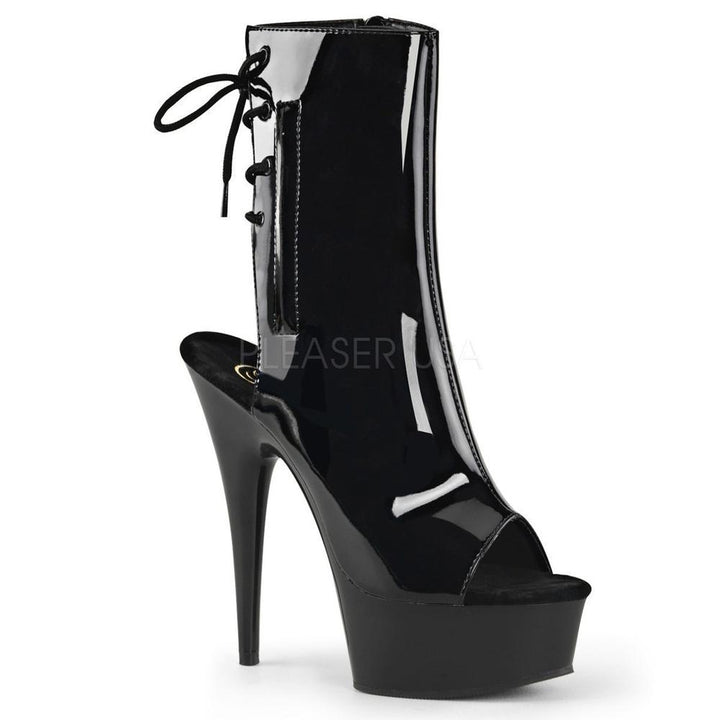 SS-DELIGHT-1018 Platform Boot | Black Patent-Footwear-Pleaser Brand-Black-13-Patent-SEXYSHOES.COM