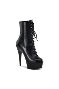 Pleaser Brand SS DELIGHT 1020 Platform Boot in Black Genuine Leather from SexyShoes.com