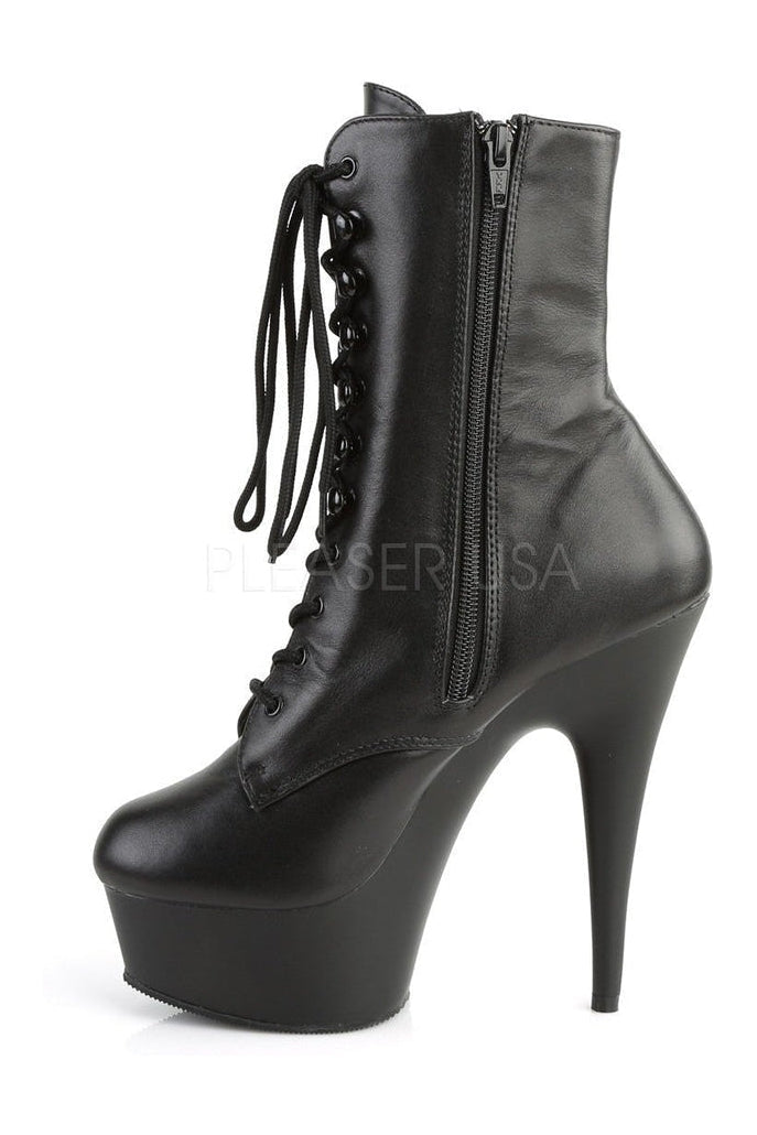 Pleaser DELIGHT-1020 Platform Boot in Black Genuine Leather