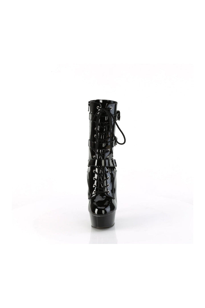 DELIGHT-1043 Black Patent Ankle Boot