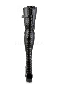 Pleaser DELIGHT-3025 Platform Boot in Black Faux Leather
