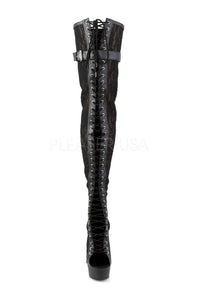 Pleaser DELIGHT-3025ML Platform Boot in Black Mesh