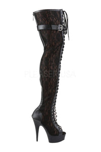 Pleaser DELIGHT-3025ML Platform Boot in Black Mesh